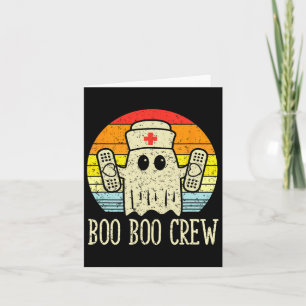 Boo Boo Crew Ghost Nurse Retro Halloween Nursing R Kaart