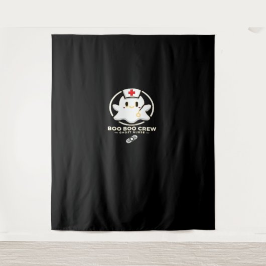 Boo Boo Crew Ghost Nurse - Schattigee en Spooky Ha Wandkleed (Voorkant)