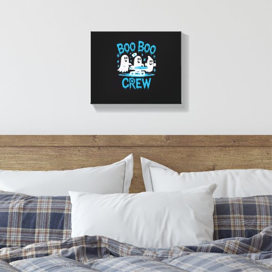 Boo Boo Crew Ghost Paramedic Nurse Halloween Essen Canvas Afdruk (Insitu (Slaapkamer))