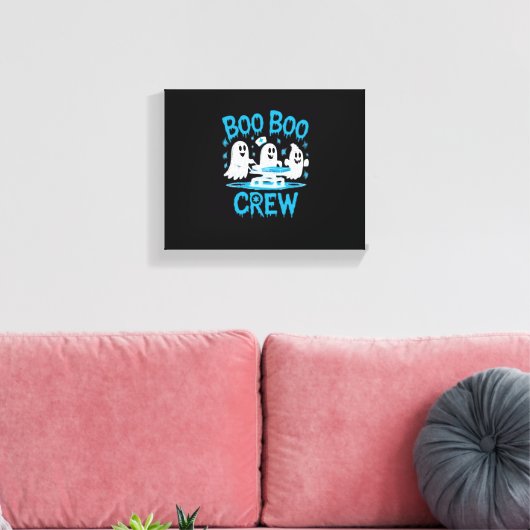 Boo Boo Crew Ghost Paramedic Nurse Halloween Essen Canvas Afdruk (Insitu (Woonkamer))
