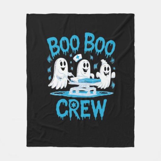 Boo Boo Crew Ghost Paramedic Nurse Halloween Essen Fleece Deken (Voorkant)