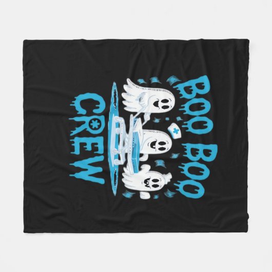Boo Boo Crew Ghost Paramedic Nurse Halloween Essen Fleece Deken (Voorkant (Horizontaal))