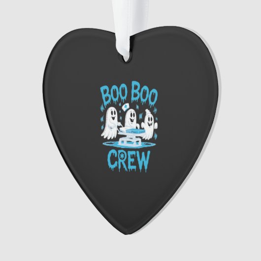 Boo Boo Crew Ghost Paramedic Nurse Halloween Essen Ornament (voorkant)
