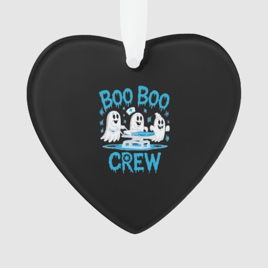Boo Boo Crew Ghost Paramedic Nurse Halloween Essen Ornament (voorkant)