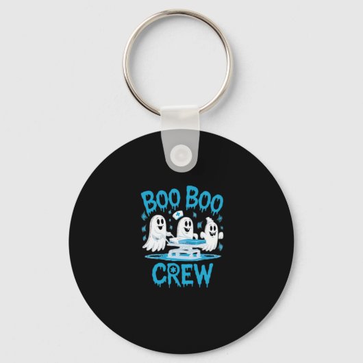 Boo Boo Crew Ghost Paramedic Nurse Halloween Essen Sleutelhanger (Voorkant)