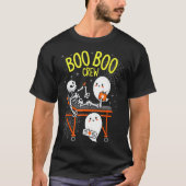 Boo Boo Crew Ghost Skelet Grappige Verpleegster Ha T-shirt (Voorkant)