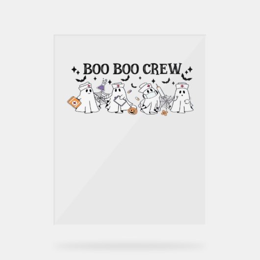 Boo Boo Crew Halloween Classic T-shirt Acryl Bord (Voorkant)