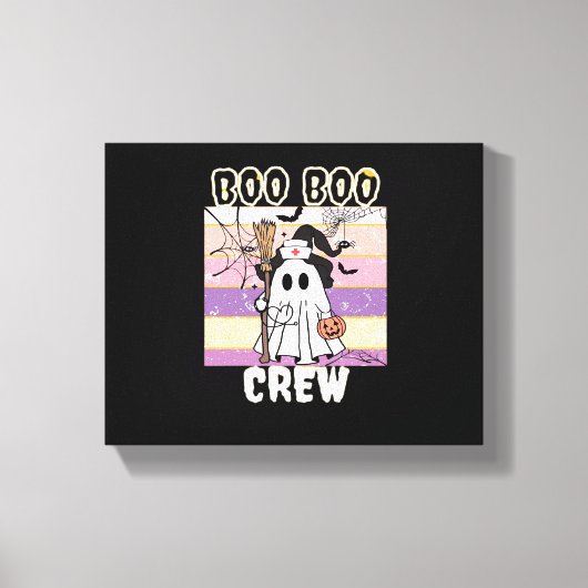 Boo Boo Crew Halloween Ghost Nurse Essential T-Shi Canvas Afdruk (Voorkant)