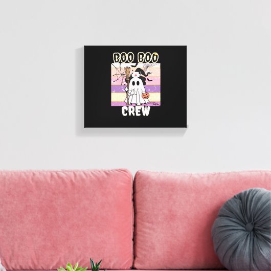 Boo Boo Crew Halloween Ghost Nurse Essential T-Shi Canvas Afdruk (Insitu (Woonkamer))