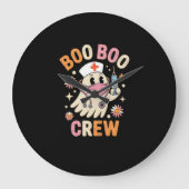 Boo Boo Crew Halloween Ghost Nurse Essential T-Shi Grote Klok (Voorkant)