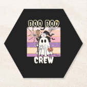 Boo Boo Crew Halloween Ghost Nurse Essential T-Shi Kartonnen Onderzetters (Voorkant)
