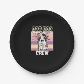 Boo Boo Crew Halloween Ghost Nurse Essential T-Shi Papieren Bordje (Voorkant)
