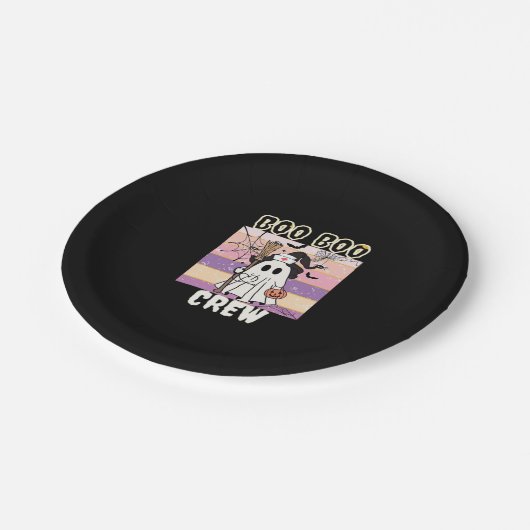 Boo Boo Crew Halloween Ghost Nurse Essential T-Shi Papieren Bordje (Gekanteld)
