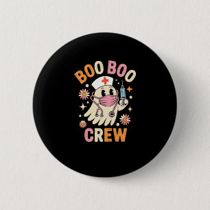 Boo Boo Crew Halloween Ghost Nurse Essential T-Shi Ronde Button 5,7 Cm