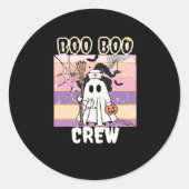 Boo Boo Crew Halloween Ghost Nurse Essential T-Shi Ronde Sticker (Voorkant)