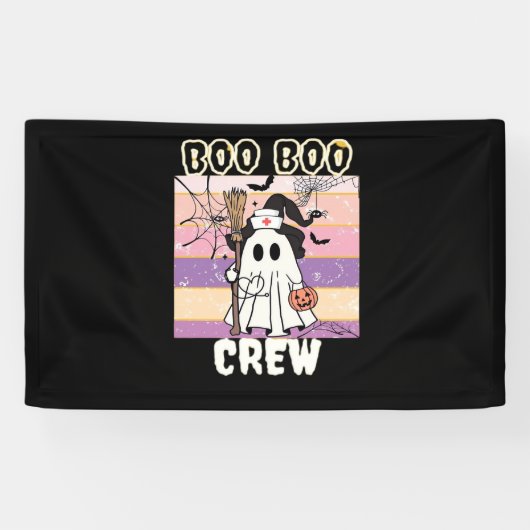 Boo Boo Crew Halloween Ghost Nurse Essential T-Shi Spandoek (Horizontaal)