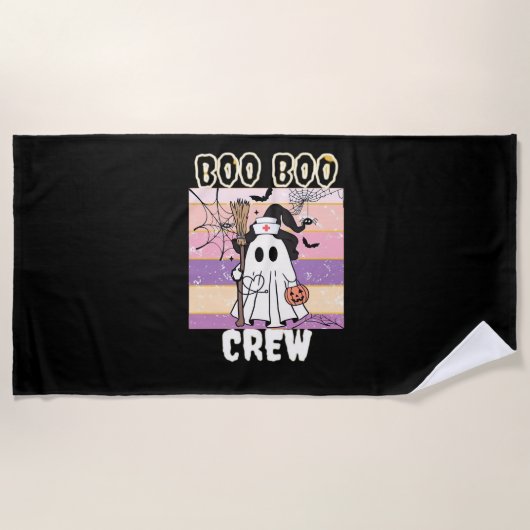 Boo Boo Crew Halloween Ghost Nurse Essential T-Shi Strandlaken (Voorkant)