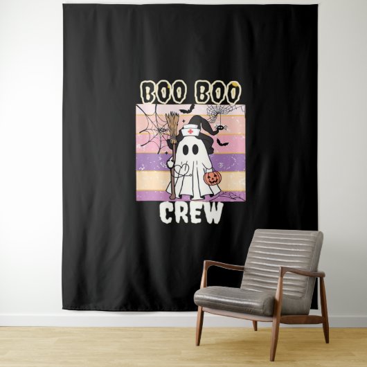 Boo Boo Crew Halloween Ghost Nurse Essential T-Shi Wandkleed (In situ)