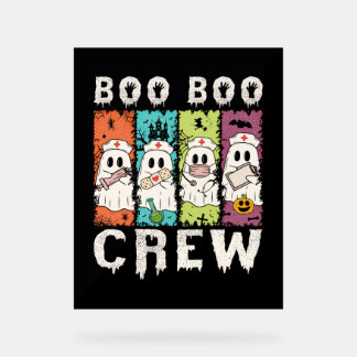 Boo Boo Crew Halloween Nurse Acryl Bord