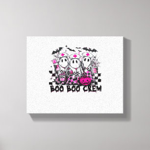 Boo Boo Crew Halloween Nurse Classic T-shirt Canvas Afdruk