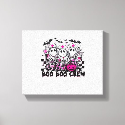 Boo Boo Crew Halloween Nurse Classic T-shirt Canvas Afdruk (Voorkant)