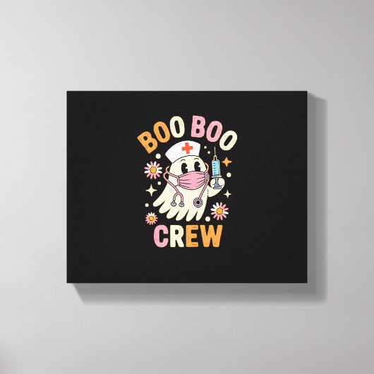 Boo Boo Crew Halloween Nurse Essential T-shirt Canvas Afdruk (Voorkant)