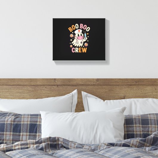 Boo Boo Crew Halloween Nurse Essential T-shirt Canvas Afdruk (Insitu (Slaapkamer))
