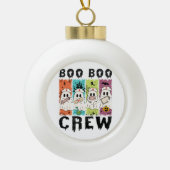 Boo Boo Crew Halloween Nurse Keramische Bal Ornament (Voorkant)