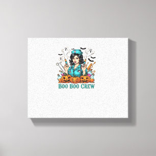 Boo Boo Crew Halloween Nurse met Spuiten en Pum Canvas Afdruk