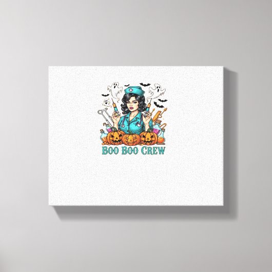 Boo Boo Crew Halloween Nurse met Spuiten en Pum Canvas Afdruk (Voorkant)
