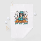 Boo Boo Crew Halloween Nurse met Spuiten en Pum Golfhanddoek (Insitu)