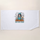 Boo Boo Crew Halloween Nurse met Spuiten en Pum Strandlaken (Voorkant)