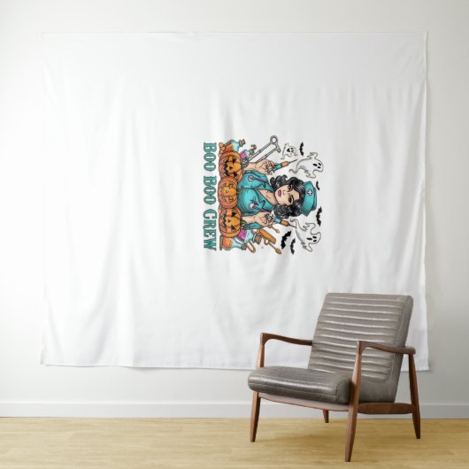 Boo Boo Crew Halloween Nurse met Spuiten en Pum Wandkleed (In Situ (horizontaal))