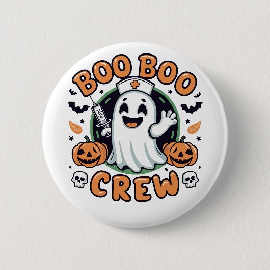 Boo Boo Crew Halloween Nurse Ronde Button 5,7 Cm (Voorkant)