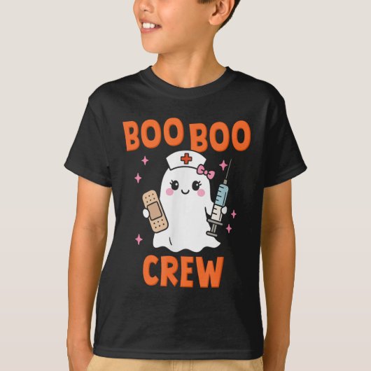 Boo Boo Crew Halloween Nurse Team Ghost  T-shirt (Voorkant)