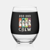 Boo Boo Crew Halloween Nurse Wijnglas Zonder Voet (Voorkant)