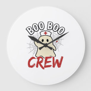Boo Boo Crew Halloween Verpleegster Geest Vintage  Grote Klok