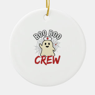 Boo Boo Crew Halloween Verpleegster Geest Vintage Keramisch Ornament