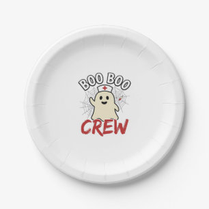 Boo Boo Crew Halloween Verpleegster Geest Vintage  Papieren Bordje