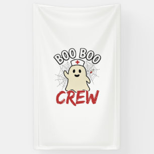 Boo Boo Crew Halloween Verpleegster Geest Vintage Spandoek
