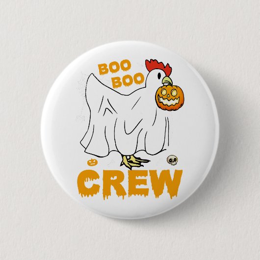 Boo boo crew kip grappig halloween ronde button 5,7 cm (Voorkant)