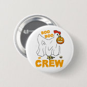 Boo boo crew kip grappig halloween ronde button 5,7 cm (Voorkant /achterkant)