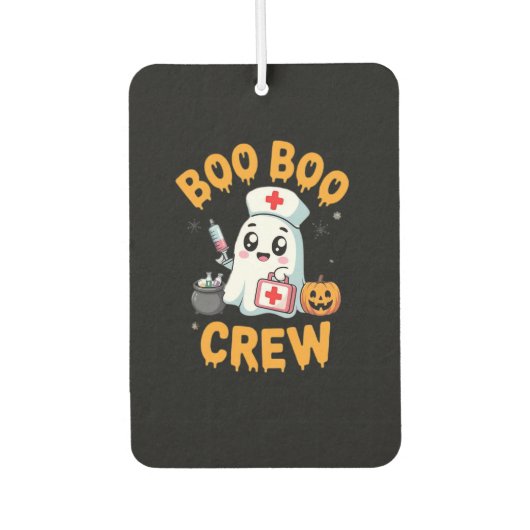 Boo Boo Crew Nurse Cute Ghost Halloween Nursing Es Luchtverfrisser (Voorkant)
