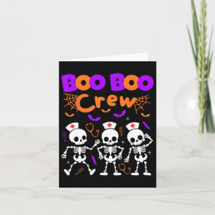 Boo Boo Crew Nurse Dancing Skeletons Halloween Ort Kaart