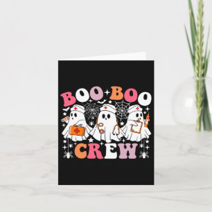 Boo Boo Crew Nurse Funny Ghost Boo Halloween Nursi Kaart