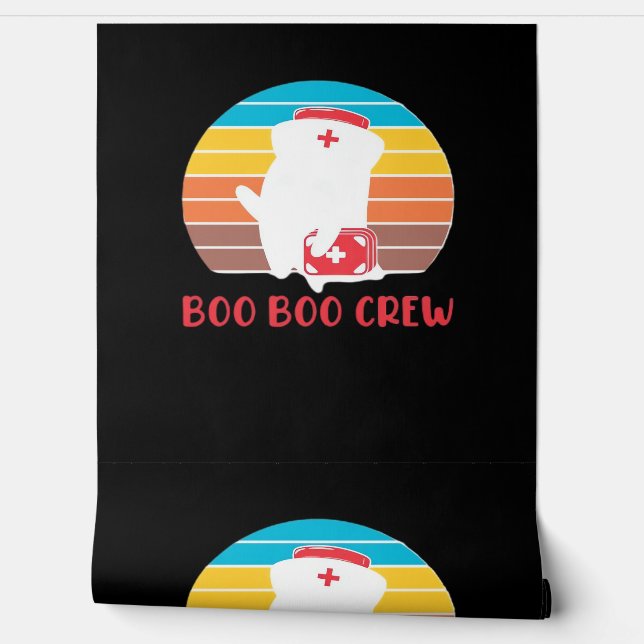 Boo Boo Crew Nurse Funny Ghost Halloween Classic T Behang (Afrollen)