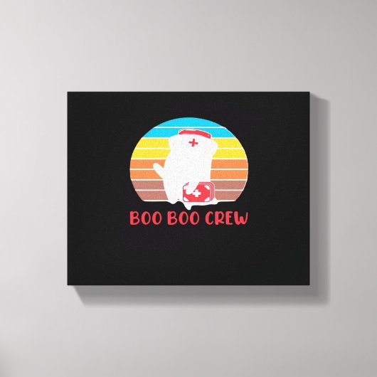 Boo Boo Crew Nurse Funny Ghost Halloween Classic T Canvas Afdruk (Voorkant)