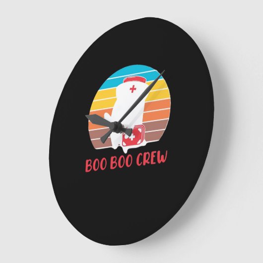 Boo Boo Crew Nurse Funny Ghost Halloween Classic T Grote Klok (Hoek)