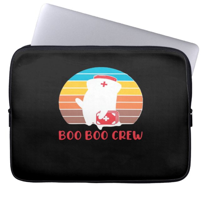 Boo Boo Crew Nurse Funny Ghost Halloween Classic T Laptop Sleeve (Voorkant)