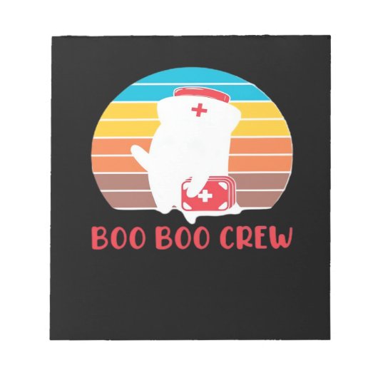 Boo Boo Crew Nurse Funny Ghost Halloween Classic T Notitieblok (Voorkant)